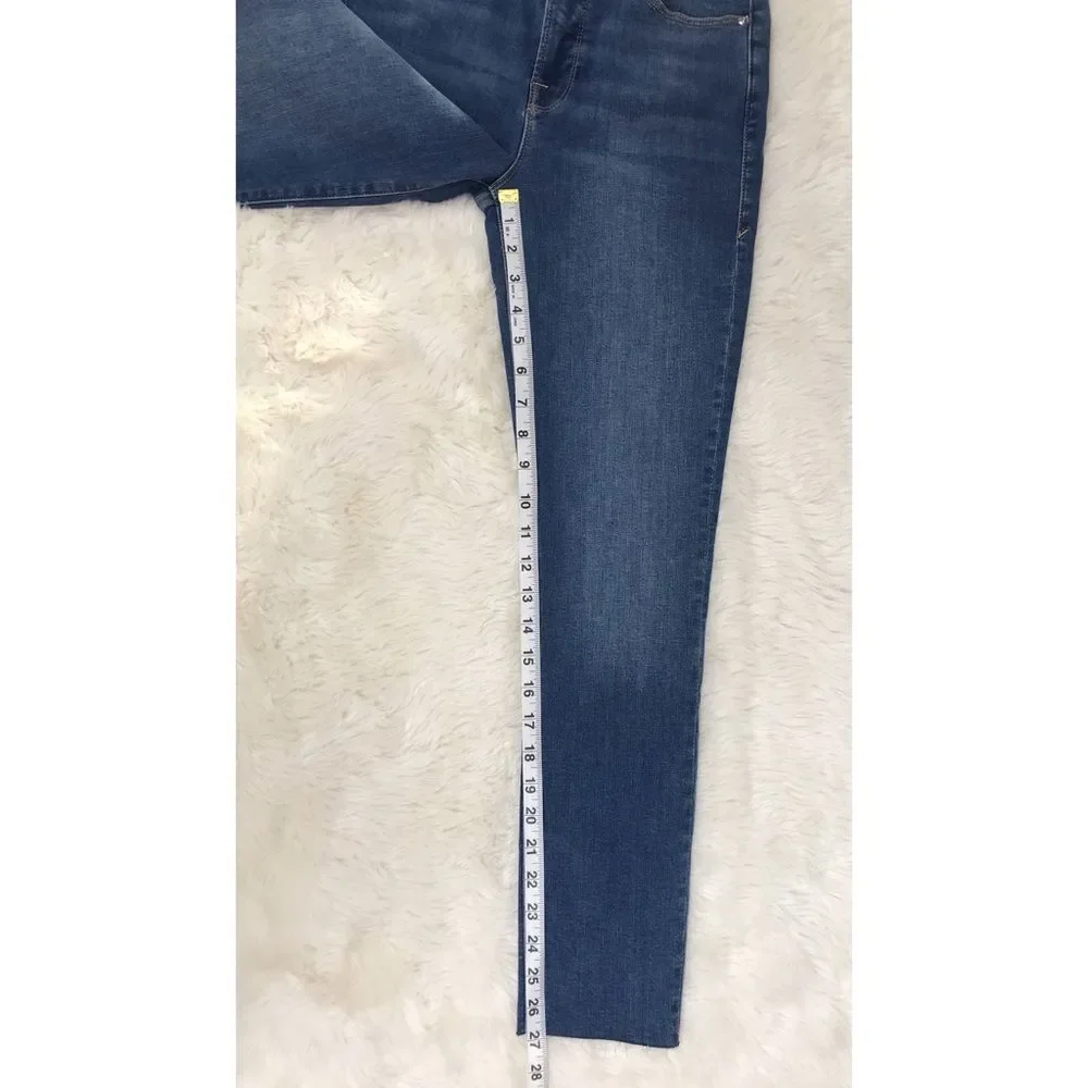 GOOD AMERICAN Good Waist Crop Skinny Jean High Rise‎ Raw Hem Size 0 25 New